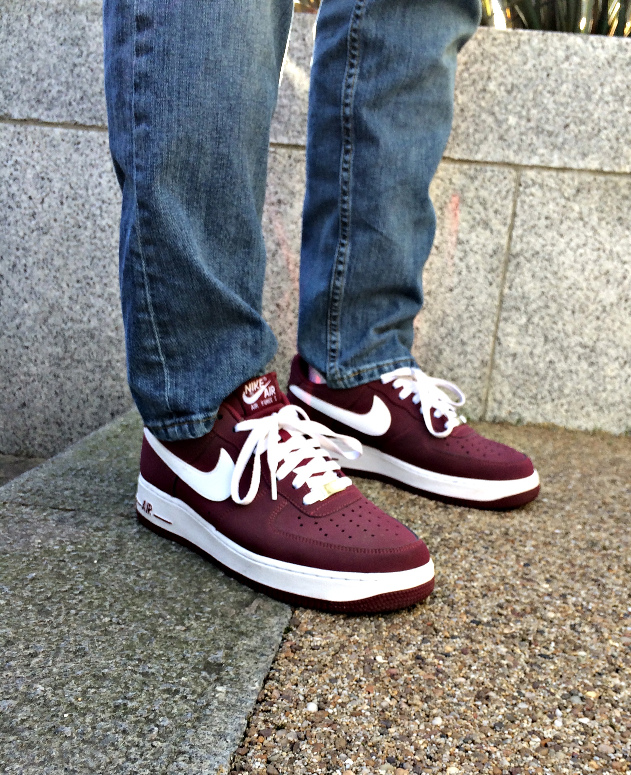 all burgundy air force ones